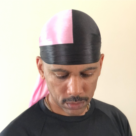Two Color: Pink & Black Silky Durag